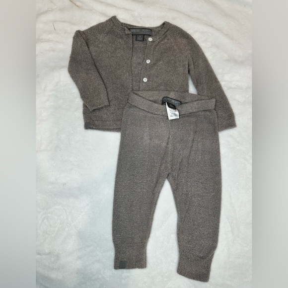 Barefoot Dreams Cozychic lite Kids Cardi and pant Set - Gray 12 - 18 months